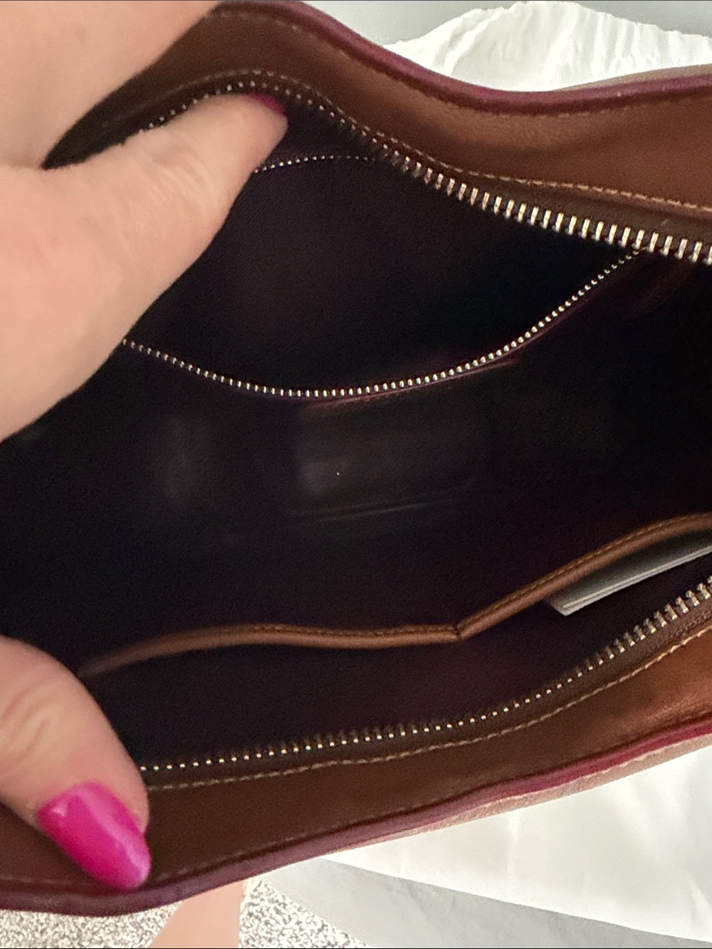 Coach Saddle Bag in Warm Brown Leather - Picture 3 of 3